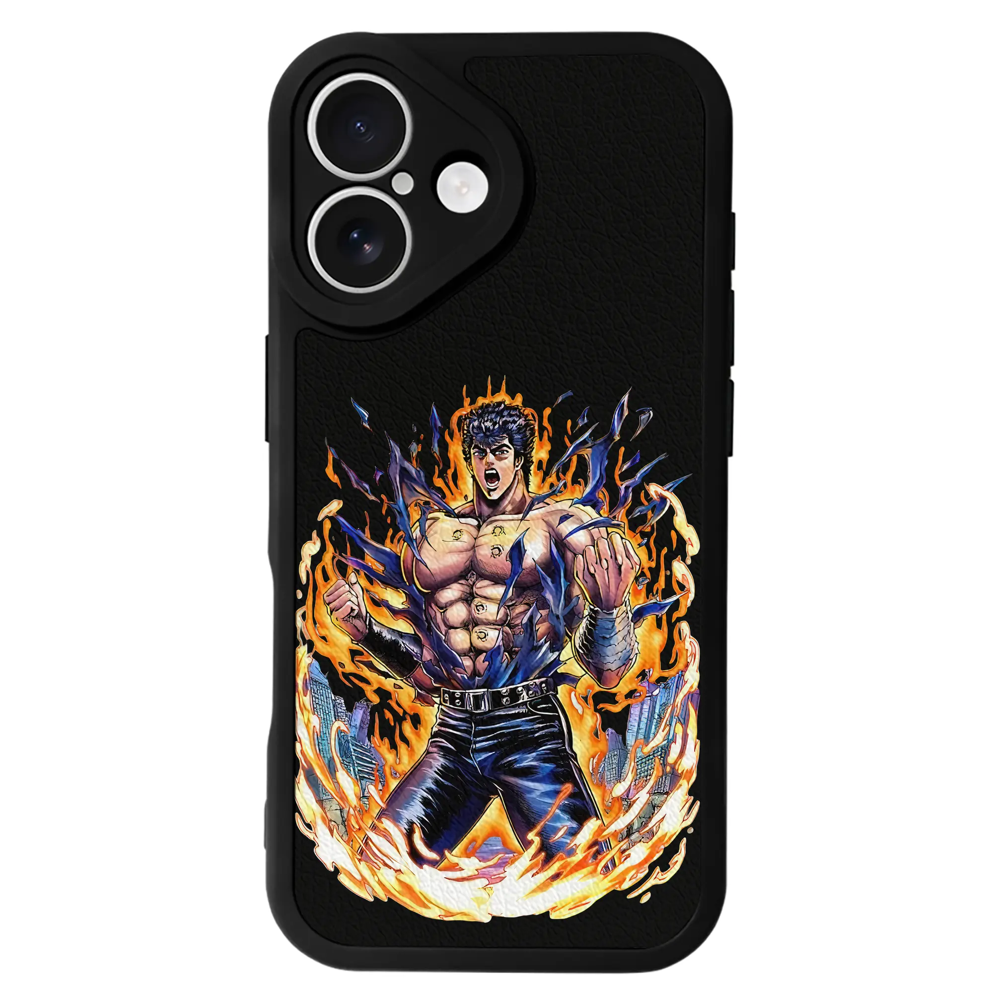 北斗の拳 グッズ,ケンシロウ - IPhone 16シリーズ対応 ・ シリコンスマホケース ・ レザー調 ・ 高精度フィット ・ 耐衝撃 ・ ワイヤレス充電対応 ・ 精密カット